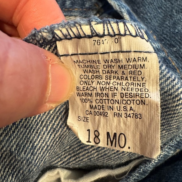 Lee Baby Blue Overalls Size 18 Month Union Made Made in USA 80s - Picture 5 of 7